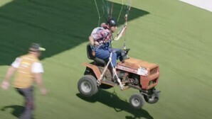 Tractor takes to the skies