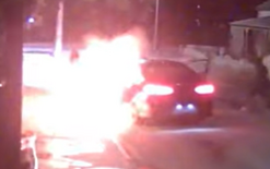 Clumsy arsonists torch own car